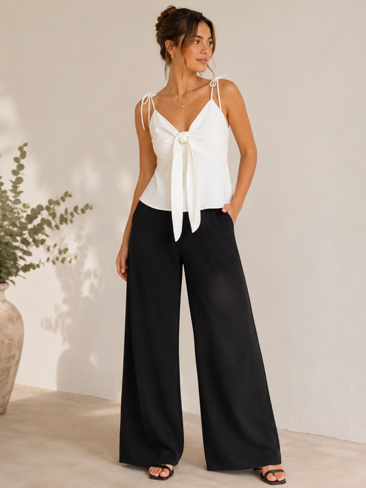 Aria | Tie Front Spaghetti Strap Top for Women in Summer Style