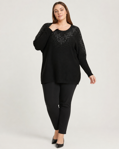 Jessica | Plus Size Embellished Knit Tunic Top