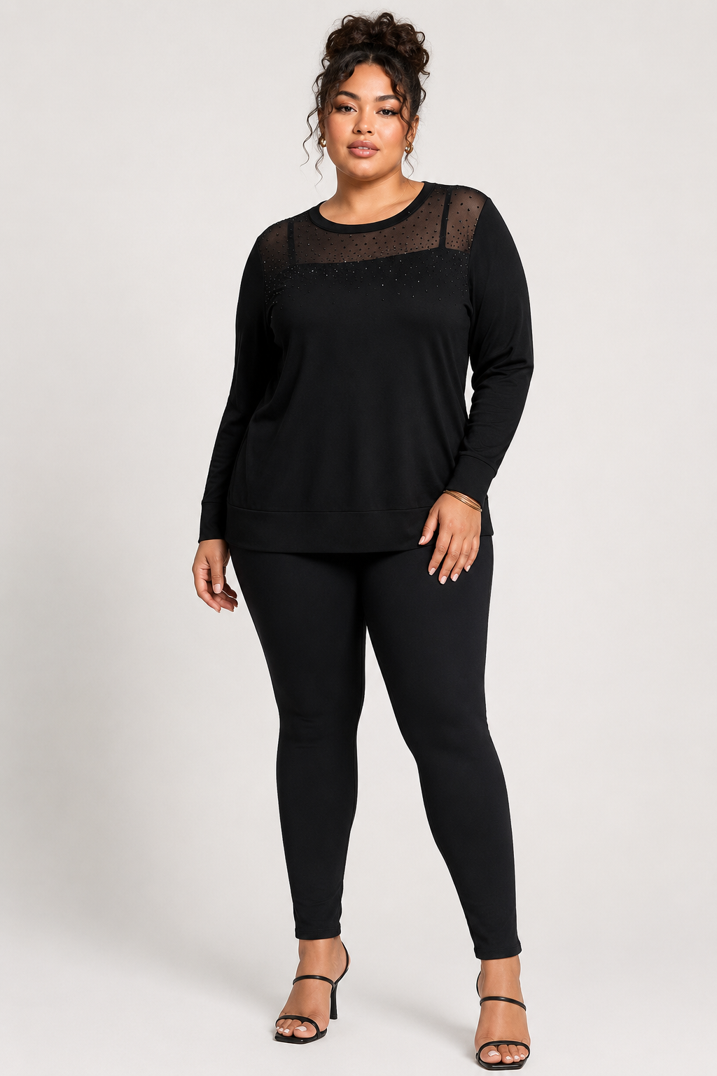 Samantha | Plus Size Knit Tunic Top with Shimmer Accents