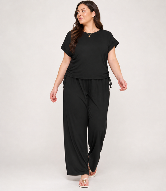 Tonya | Plus Size Wide Leg Pants Pleated for Relaxed Chic Style