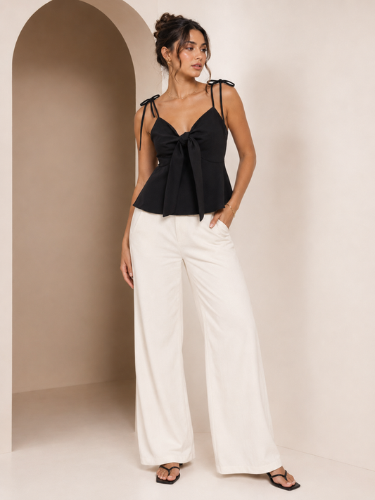 Tessa | Tie Front Spaghetti Strap Top for Women in Warm Weather Style